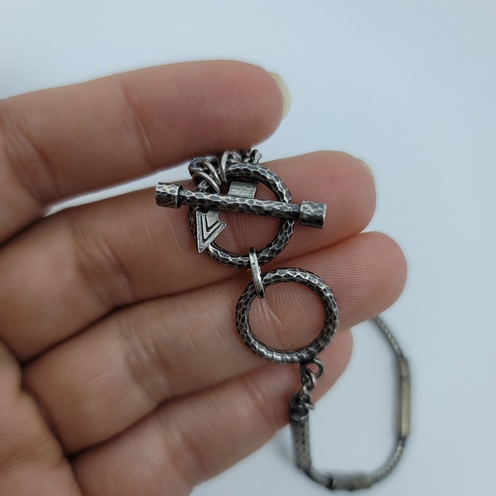 Sterling Textured Toggle Bracelet - image 2